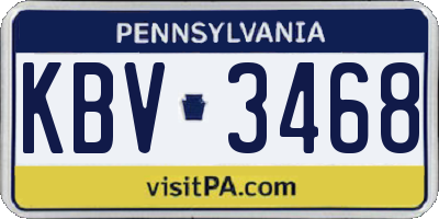 PA license plate KBV3468