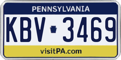 PA license plate KBV3469