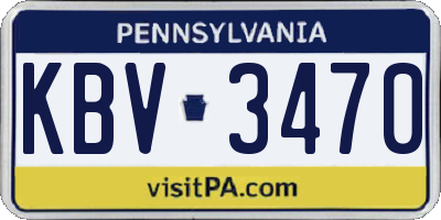 PA license plate KBV3470