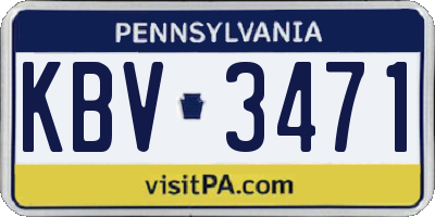 PA license plate KBV3471