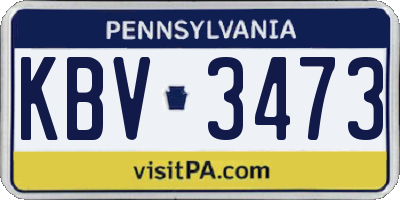 PA license plate KBV3473
