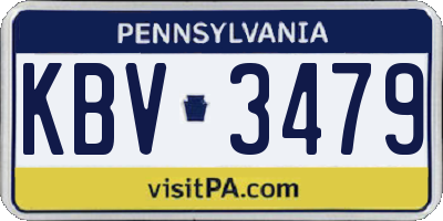 PA license plate KBV3479