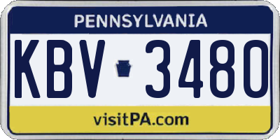 PA license plate KBV3480