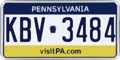 PA license plate KBV3484
