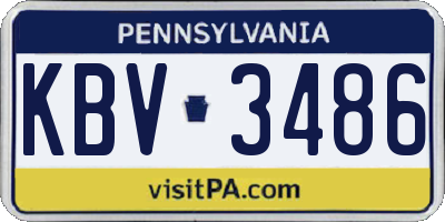 PA license plate KBV3486
