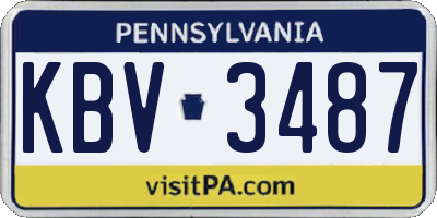 PA license plate KBV3487