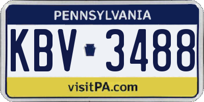 PA license plate KBV3488