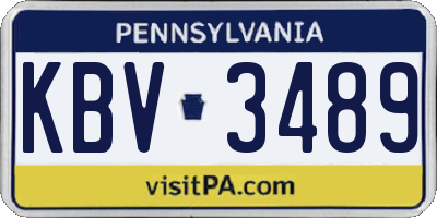 PA license plate KBV3489