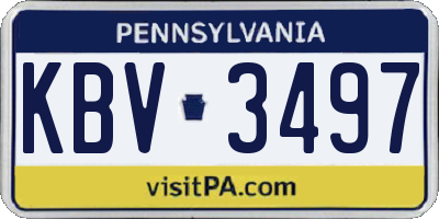 PA license plate KBV3497