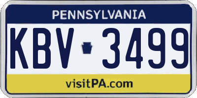 PA license plate KBV3499