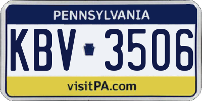 PA license plate KBV3506