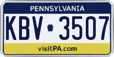 PA license plate KBV3507
