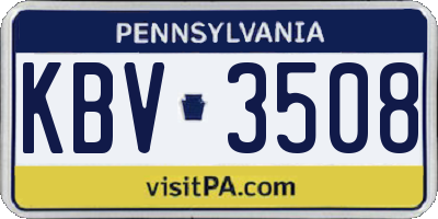 PA license plate KBV3508