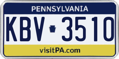 PA license plate KBV3510
