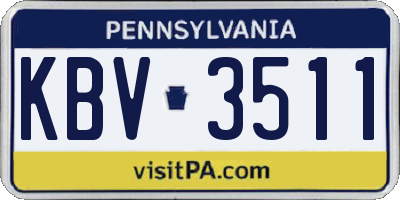 PA license plate KBV3511