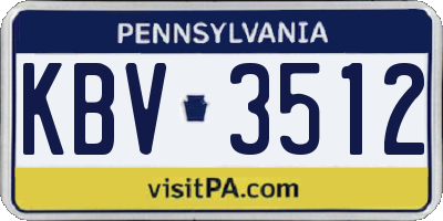 PA license plate KBV3512