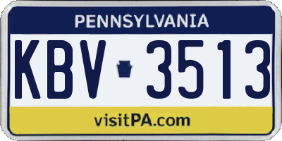 PA license plate KBV3513