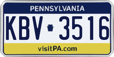 PA license plate KBV3516
