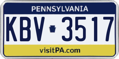 PA license plate KBV3517