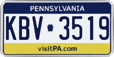 PA license plate KBV3519