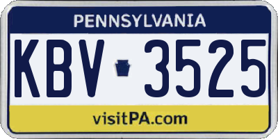 PA license plate KBV3525