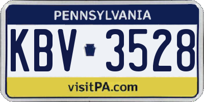 PA license plate KBV3528