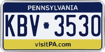 PA license plate KBV3530