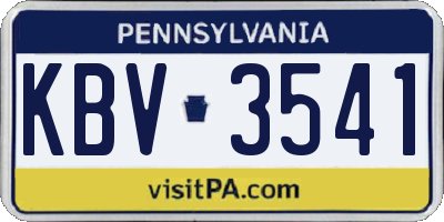 PA license plate KBV3541