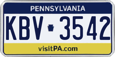 PA license plate KBV3542