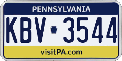 PA license plate KBV3544