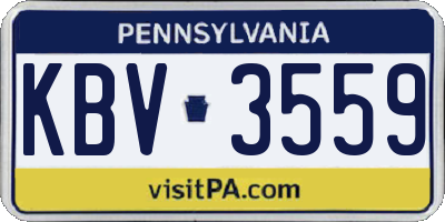 PA license plate KBV3559