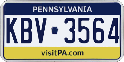 PA license plate KBV3564