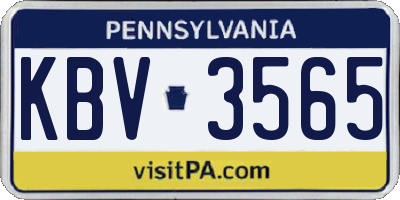 PA license plate KBV3565