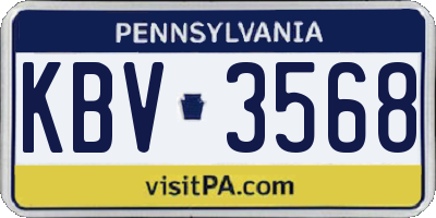 PA license plate KBV3568