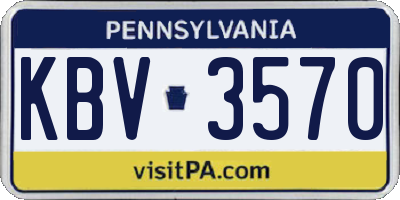 PA license plate KBV3570