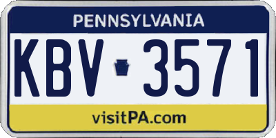 PA license plate KBV3571