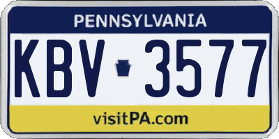 PA license plate KBV3577