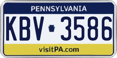 PA license plate KBV3586