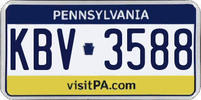 PA license plate KBV3588