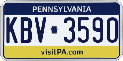 PA license plate KBV3590