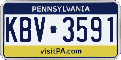 PA license plate KBV3591