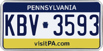 PA license plate KBV3593