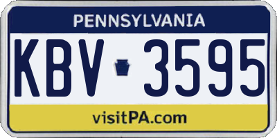 PA license plate KBV3595