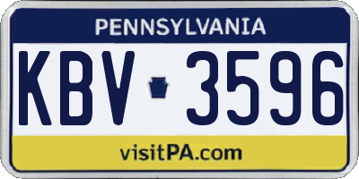 PA license plate KBV3596