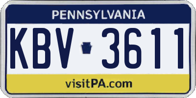 PA license plate KBV3611