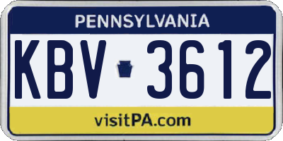 PA license plate KBV3612