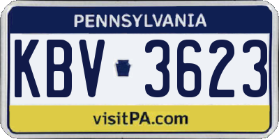 PA license plate KBV3623
