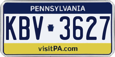 PA license plate KBV3627