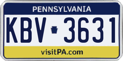 PA license plate KBV3631