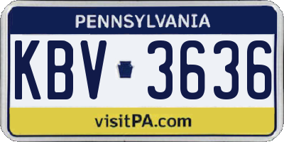 PA license plate KBV3636